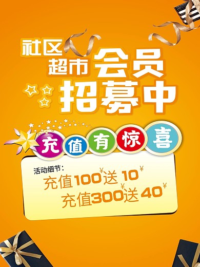 黄色海报店内简约设计