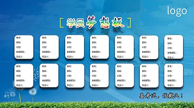 姓名目标计划学员梦想板
