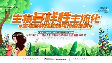 国际生物多样性日环境保护宣传展板