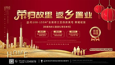 返乡置业房地产宣传摄影图展板