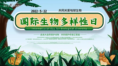原创国际生物多样性日环境保护宣传展板