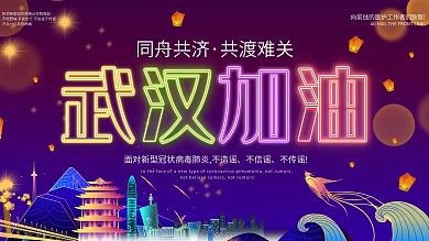 武汉加油战胜新型肺炎武汉公益展板