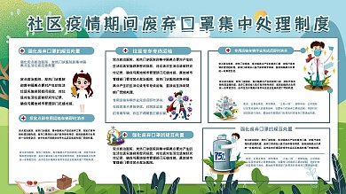 社区疫情期间废弃口罩集中处理制度内容展板
