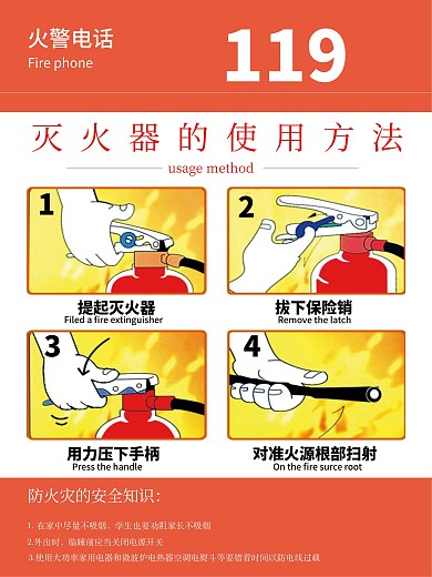 灭火器海报及使用方法