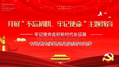 简约不忘初心牢记使命党建展板