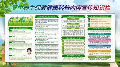 夏季养生保健健康科普宣传内容型展板