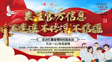 病毒疫情不信谣不传谣社区宣传展板