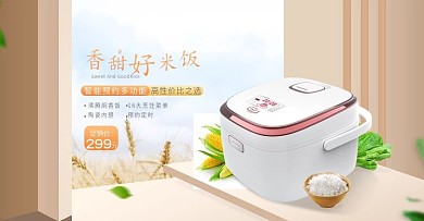 家用电器电饭煲全屏海报模版