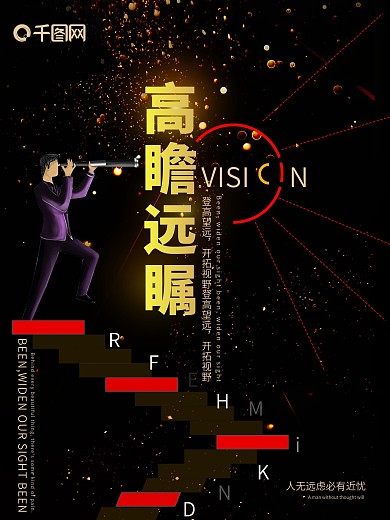 高瞻远瞩企业文化海报