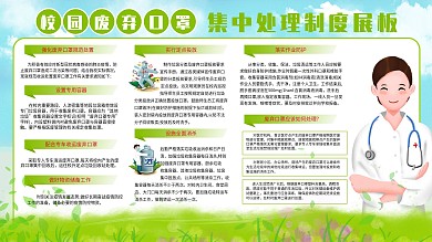 校园废弃口罩集中处理制度展板