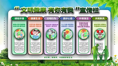 绿色文明健康有你有我内容宣传展板设计