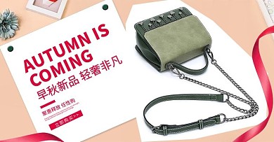 女士单肩包包包海报优雅清新风轮播
