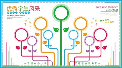 卡通优秀学生风采校园展板