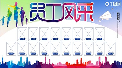 员工风采企业文化冠军销售业绩榜展板