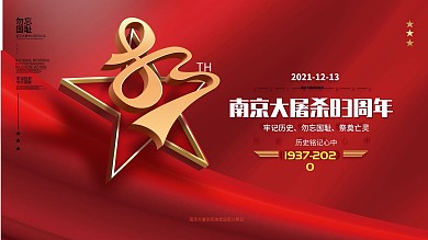 原创南京大屠杀83周年纪念宣传展板