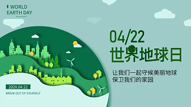 原创世界地球日展板设计
