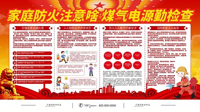 社区公共场所楼外墙壁火灾隐患宣传展板
