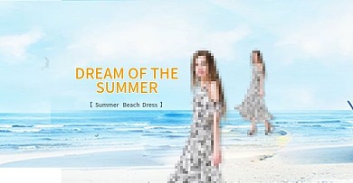 夏季海景女装简约海报