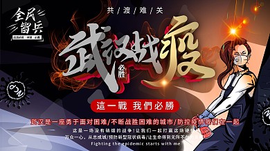 C4D战疫必胜公益展板