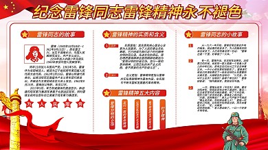 雷锋纪念日雷锋故事介绍内容展板