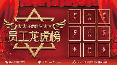 原创简约创意时尚员工龙虎榜商业宣传展板