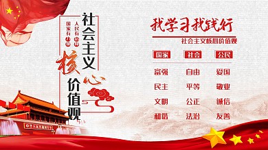 党建社会主义核心价值观宣传展板设计