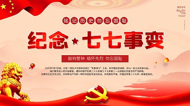 七七事变铭记历史勿忘国耻展板