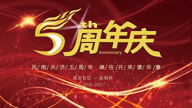 企业周年庆红色展板