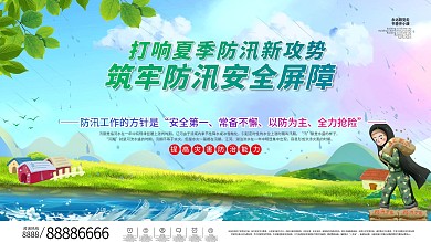 防洪防汛抗灾科普宣传内容型展板