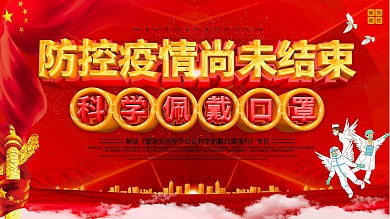 防控疫情科学佩戴口罩指南内容展板