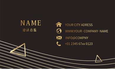 黑金风高档金色线条矢量商务名片