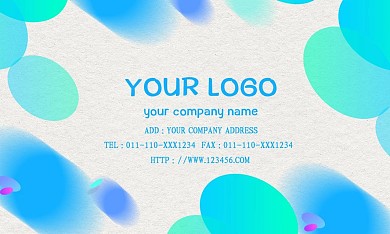 蓝色清新渐变名片设计PSD源文件