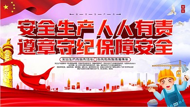 安全生产月宣传上下展板