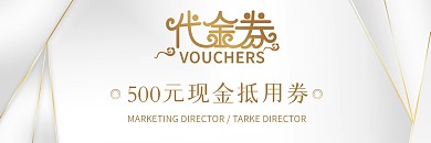 优惠券金色线条简约素材