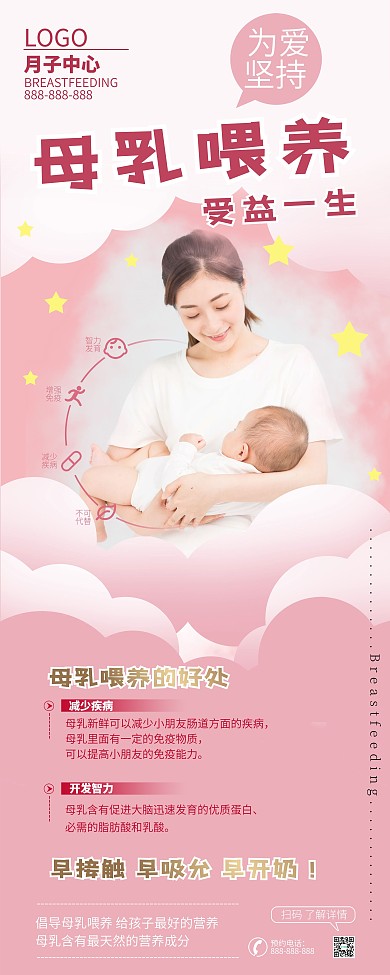 倡导母乳喂养宣传展架