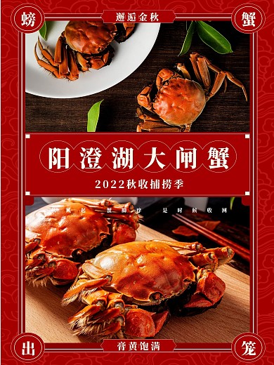 大闸蟹促销宣传海报