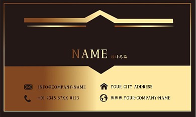 黑金风高档金色线条矢量商务名片