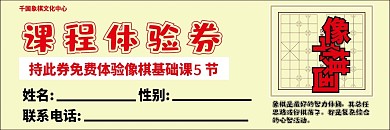 象棋文化课程体验券