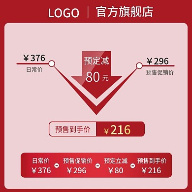 渐变红色价格曲线促销氛围主图