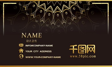 金色黑金风商务高档矢量名片