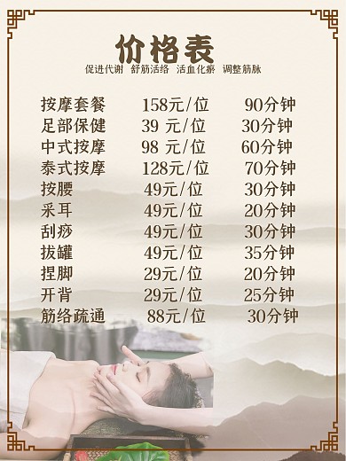 中医养生按摩拔罐刮痧海报