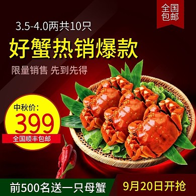 大闸蟹主图美味生鲜螃蟹好吃
