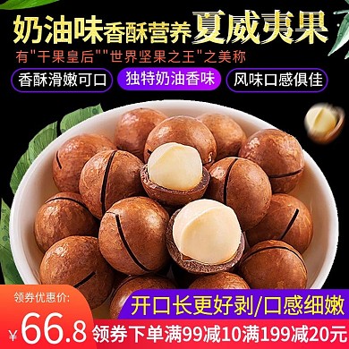 电商主图直通车简约零食坚果夏威夷果