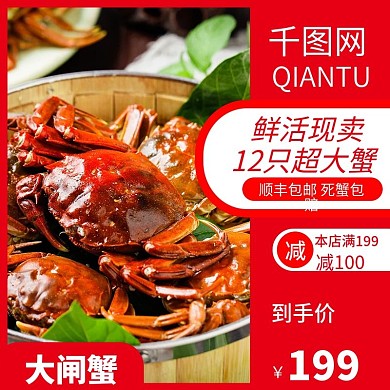 鲜活现卖12只超大闸蟹