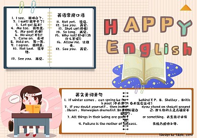快乐英语电子小报手抄报