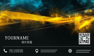 黑色简约渐变商务名片设计