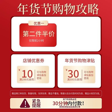 年货节购物攻略主图模板