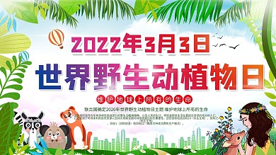 3月3日世界野生动植物日公益展板