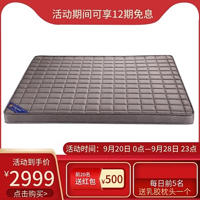 买就送红包前5名送枕头红色喜庆床垫主图