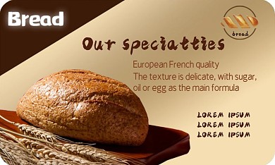 面包店名片、logo模板